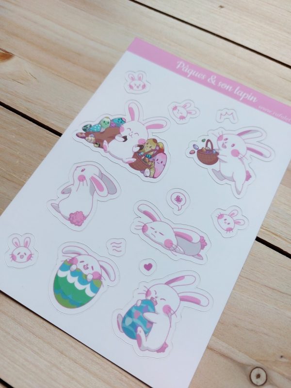 Planche stickers lapin Pâques